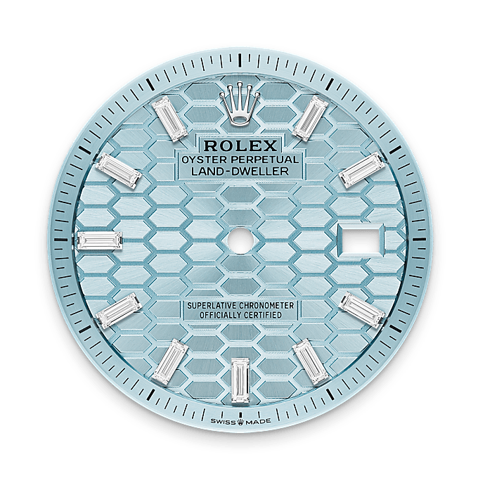 Rolex land-dweller em Oyster, 36 mm, platina e diamantes m127286tbr-0001 em Marcolino
