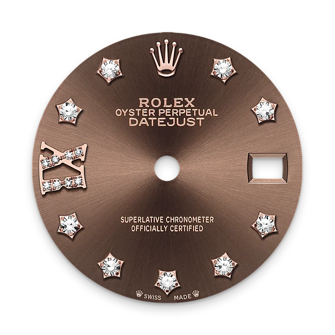 Rolex lady-datejust em Oyster, 28 mm, ouro Everose e diamantes m279135rbr-0001 em Marcolino