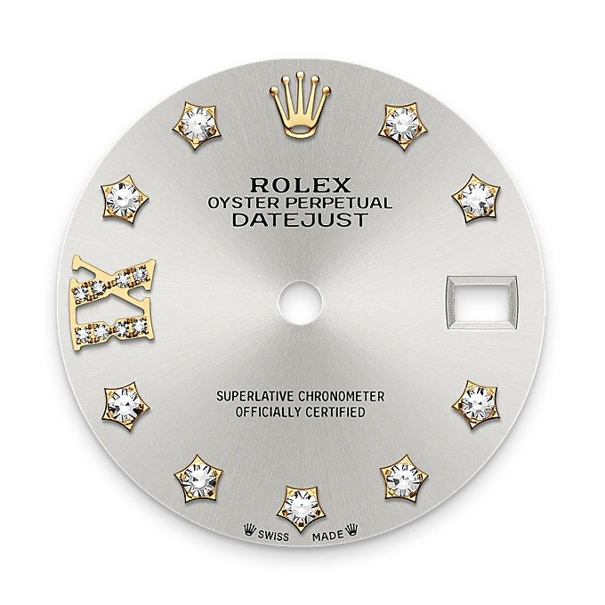 Rolex lady-datejust em Oyster, 28 mm, aço Oystersteel, ouro amarelo e diamantes m279383rbr-0003 em Marcolino