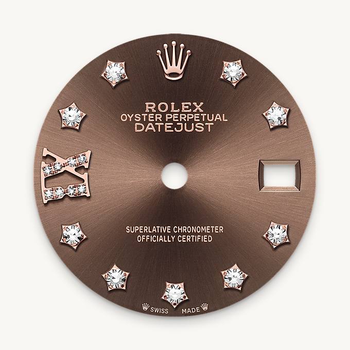Rolex lady-datejust em Oyster, 28 mm, ouro Everose e diamantes m279135rbr-0001 em Marcolino