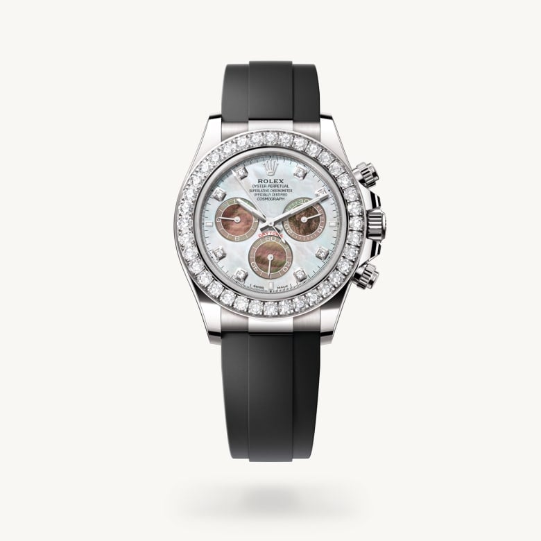 Rolex cosmograph-daytona em Oyster, 40 mm, ouro branco e diamantes m126589rbr-0001 em Marcolino