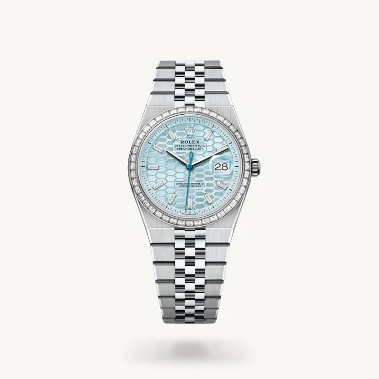 Rolex land-dweller em Oyster, 36 mm, platina e diamantes m127286tbr-0001 em Marcolino