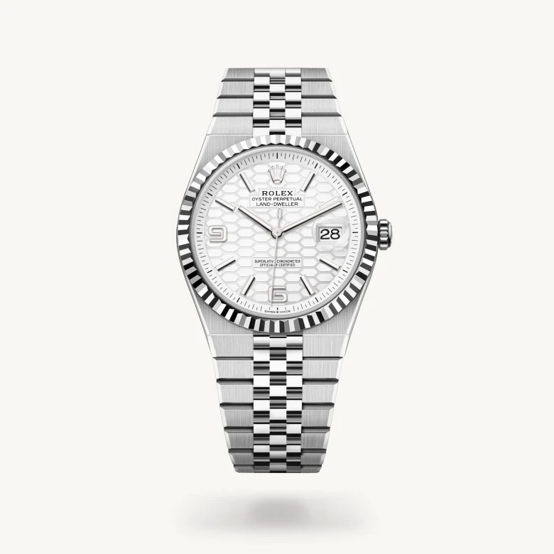 Rolex land-dweller em Oyster, 40 mm, aço Oystersteel e ouro branco m127334-0001 em Marcolino