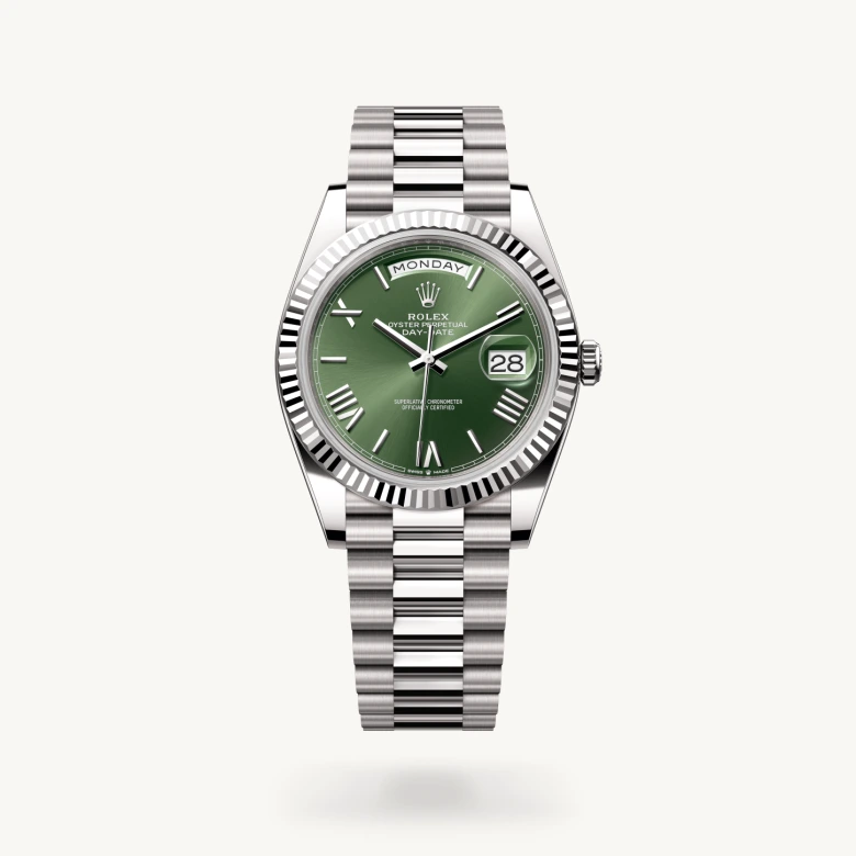 Rolex day-date em Oyster, 40 mm, ouro branco m228239-0033 em Marcolino