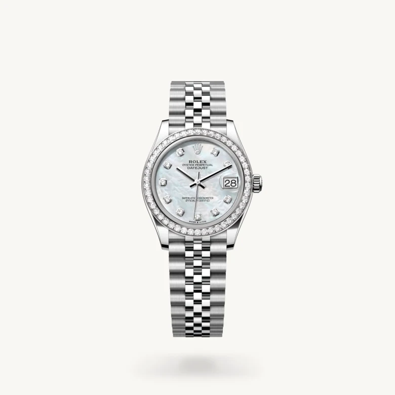 Rolex datejust em Oyster, 31 mm, aço Oystersteel, ouro branco e diamantes m278384rbr-0008 em Marcolino