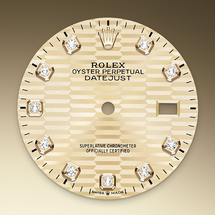 Rolex datejust em Oyster, 36 mm, aço Oystersteel, ouro amarelo e diamantes m126283rbr-0031 em Marcolino