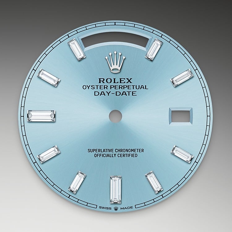 Rolex day-date em Oyster, 40 mm, platinum and diamonds m228396tbr-0002 em Marcolino