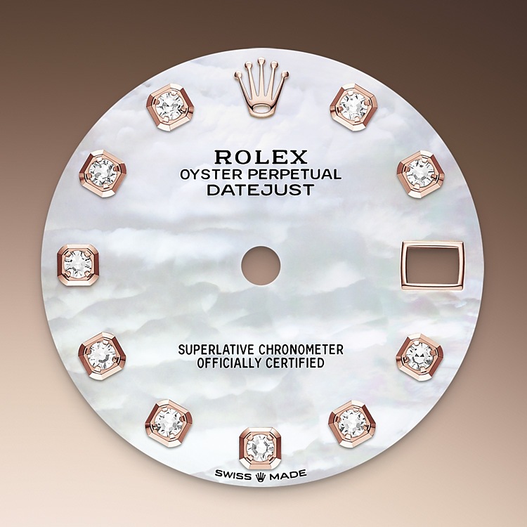 Rolex datejust em Oyster, 31 mm, ouro Everose e diamantes m278285rbr-0005 em Marcolino