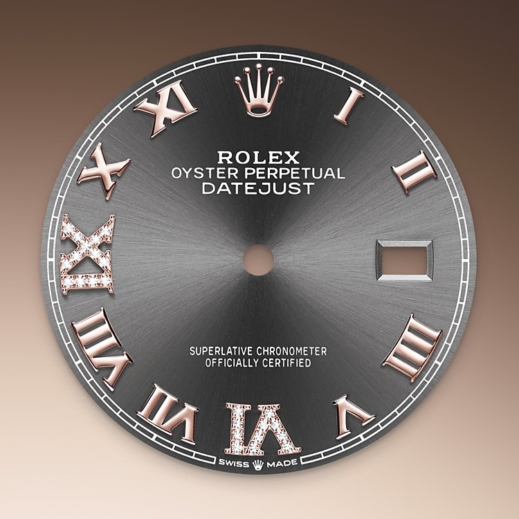 Rolex datejust em Oyster, 36 mm, aço Oystersteel, ouro Everose e diamantes m126281rbr-0011 em Marcolino