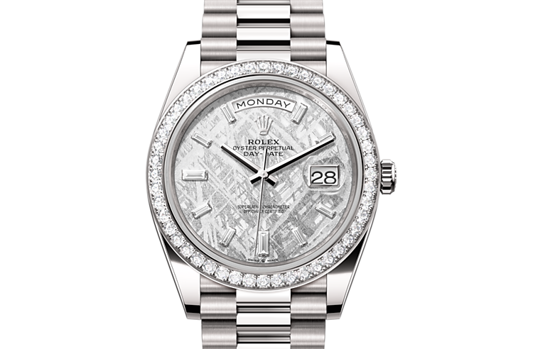Rolex day-date em Oyster, 40 mm, white gold and diamonds m228349rbr-0040 em Marcolino