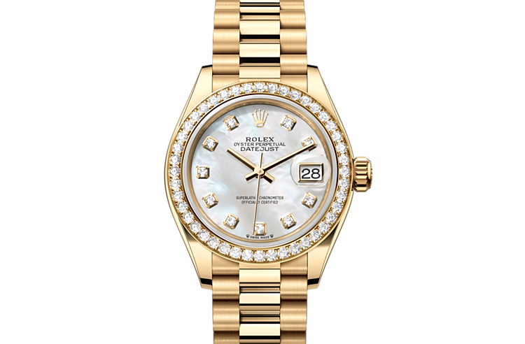 Rolex lady-datejust em Oyster, 28 mm, yellow gold and diamonds m279138rbr-0015 em Marcolino