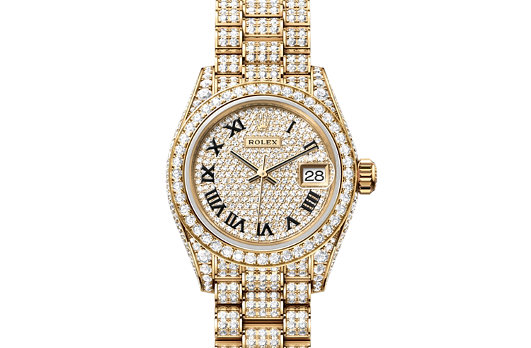 Rolex lady-datejust em Oyster, 28 mm, yellow gold and diamonds m279458rbr-0001 em Marcolino
