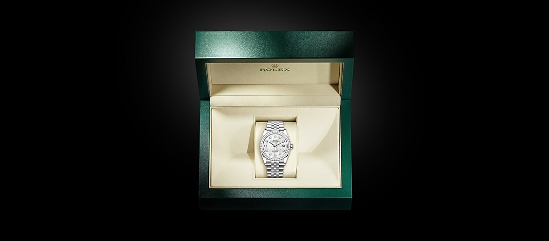 Rolex datejust em Oyster, 36 mm, Oystersteel, white gold and diamonds m126284rbr-0011 em Marcolino