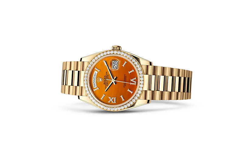 Rolex day-date em Oyster, 36 mm, yellow gold and diamonds m128348rbr-0049 em Marcolino