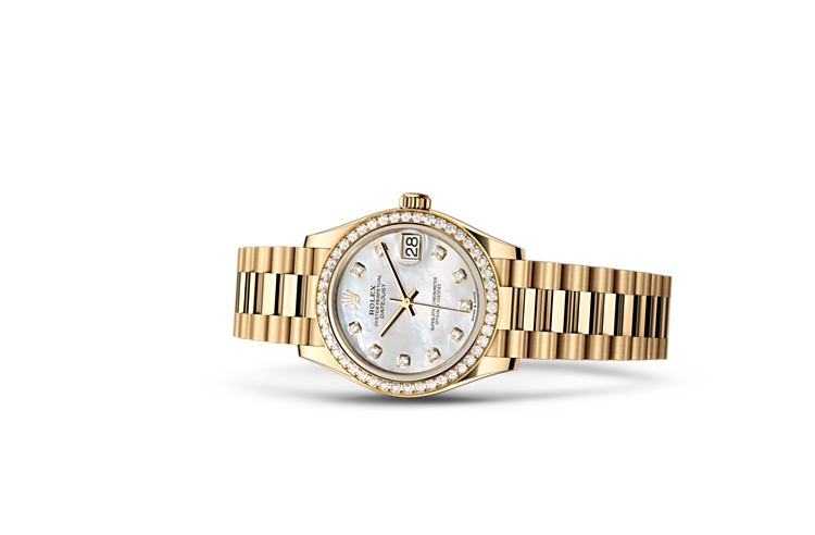Rolex datejust em Oyster, 31 mm, yellow gold and diamonds m278288rbr-0006 em Marcolino