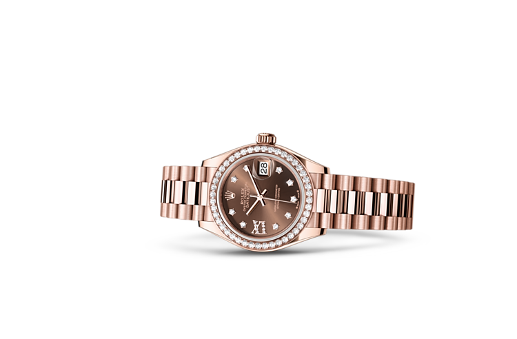 Rolex lady-datejust em Oyster, 28 mm, Everose gold and diamonds m279135rbr-0001 em Marcolino