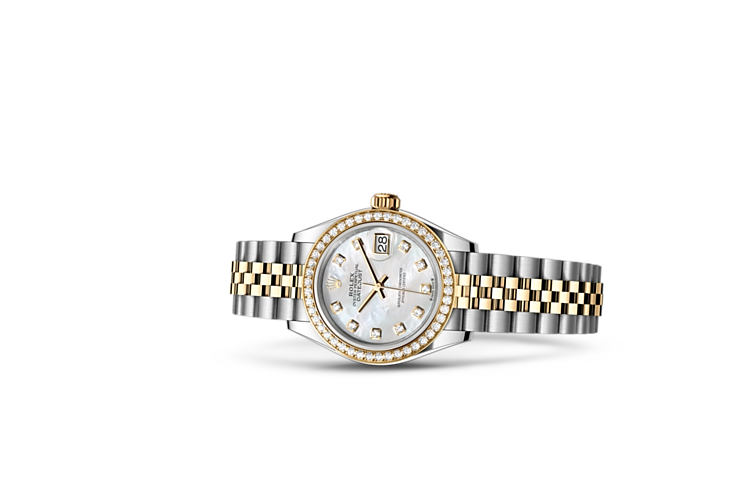 Rolex lady-datejust em Oyster, 28 mm, aço Oystersteel, ouro amarelo e diamantes m279383rbr-0019 em Marcolino