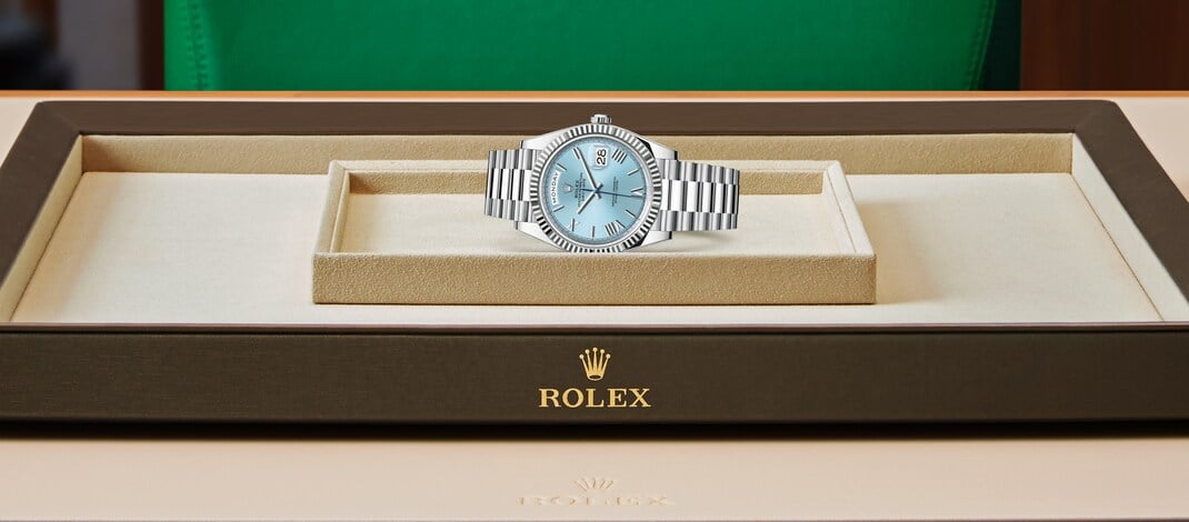 Rolex day-date em Oyster, 40 mm, platinum m228236-0012 em Marcolino