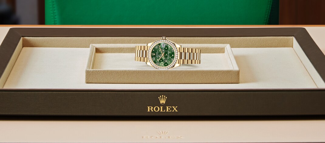 Rolex datejust em Oyster, 31 mm, ouro amarelo e diamantes m278288rbr-0038 em Marcolino
