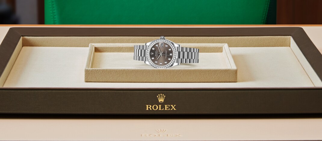 Rolex datejust em Oyster, 31 mm, ouro branco e diamantes m278289rbr-0006 em Marcolino