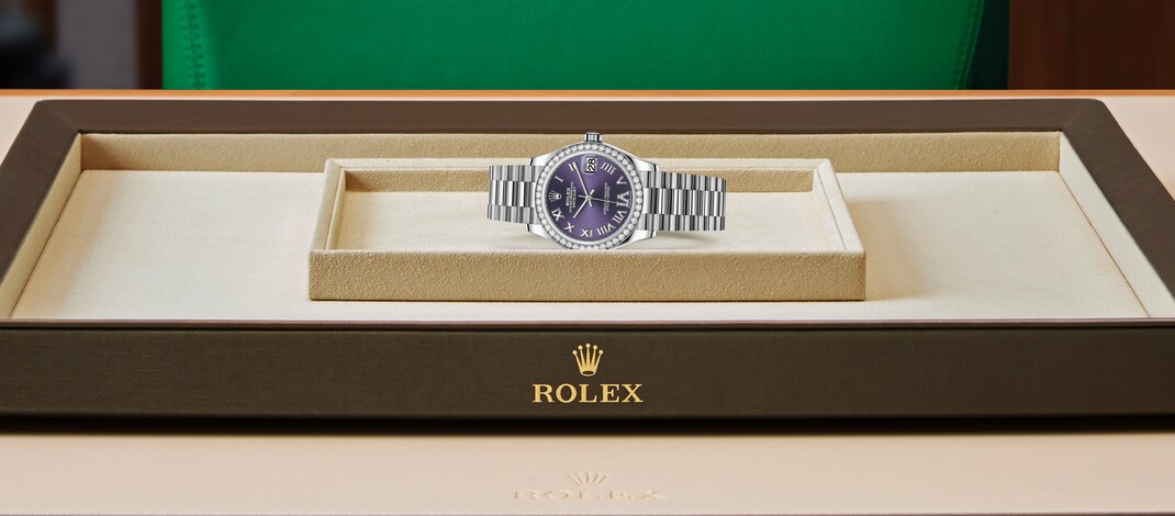 Rolex datejust em Oyster, 31 mm, ouro branco e diamantes m278289rbr-0019 em Marcolino