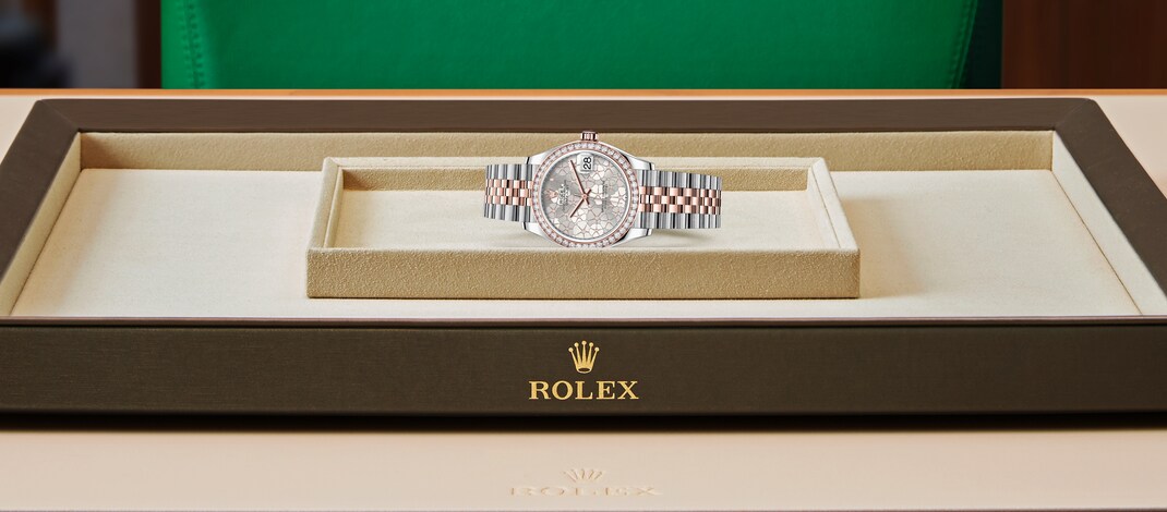 Rolex datejust em Oyster, 31 mm, aço Oystersteel, ouro Everose e diamantes m278381rbr-0032 em Marcolino