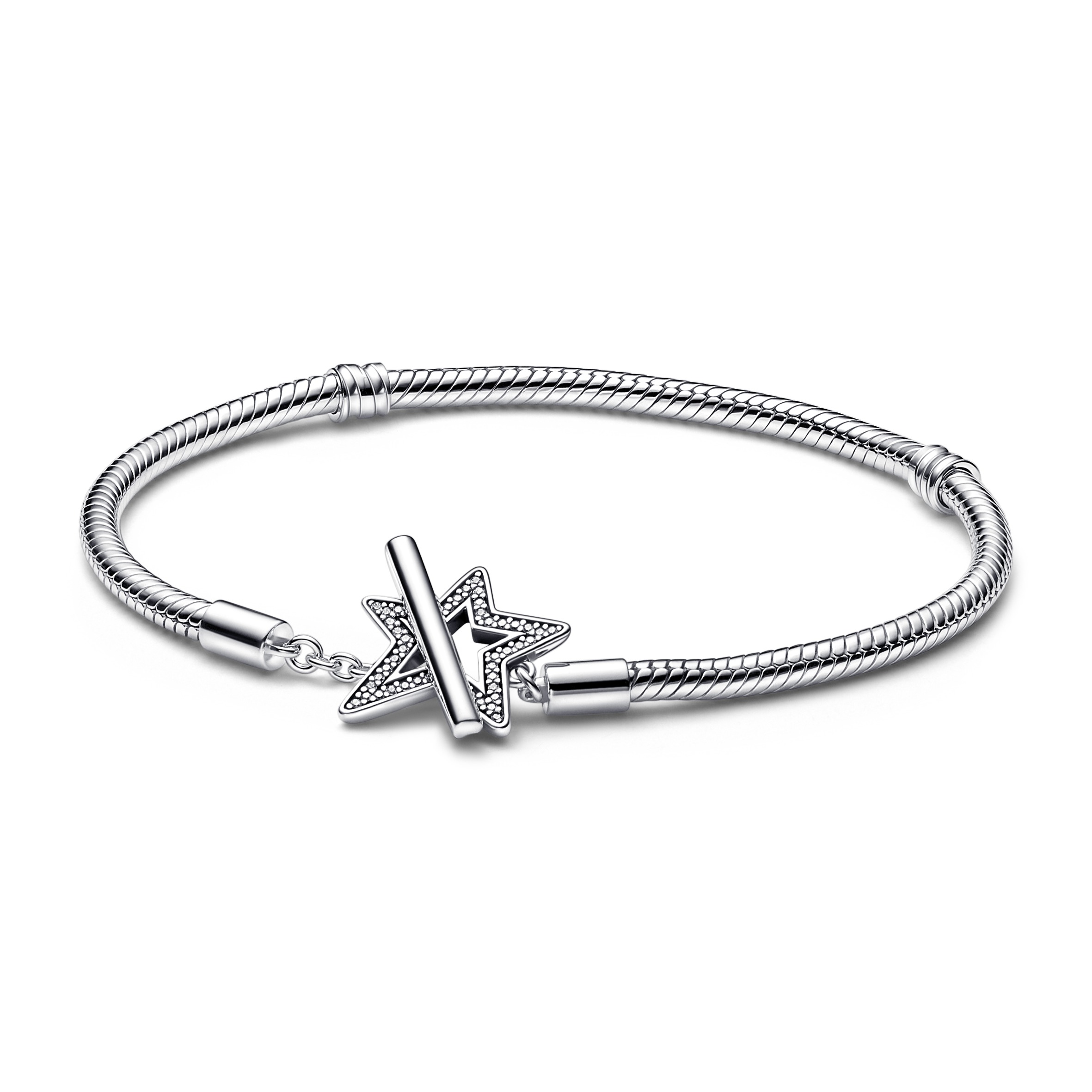 PANDORA Moments Star T-bar Snake Chain Bracelet 592357C01-21