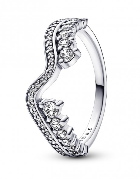 PANDORA Anel Sparkling Asymetrics Wave (Ref. 192543C01-52) | Marcolino 1926