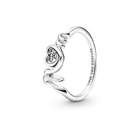 Mom Pavé Heart Ring