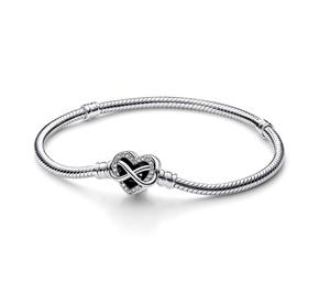 Pulseira Malha Snake Sparkling Infinity Heart