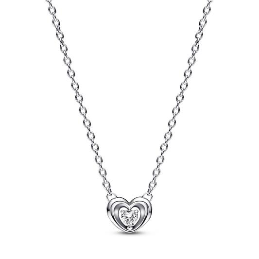 Pandora Heart sterling silver collier with clear cubic zirconia - vista frontal 392494C01-45