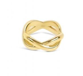 Anel Infinity Crossed Gold                                  