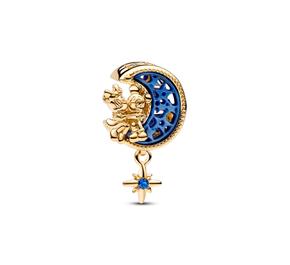 Disney Mickey and Minnie on the moon 14k gold-plated charm w