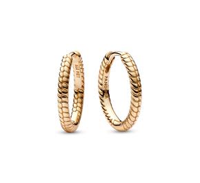 Snake chain pattern 14k gold-plated hoop Brincos