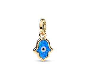 Mini Pendente Opalescente Hamsa Azul
