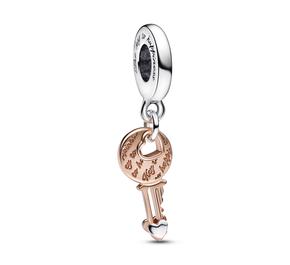 Key sterling silver and 14k rose gold-plated dangle