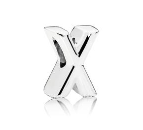 Letter X silver charm