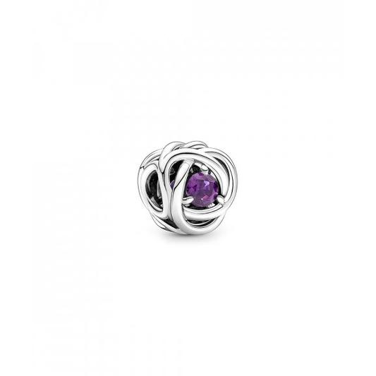 Pandora Sterling silver charm with sweet grape purple crystal - vista frontal 790065C02