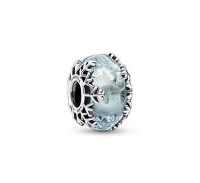 Conta Winter Blue Snowflake Murano