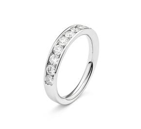 Caliber White Gold Memory Ring with Diamonds
