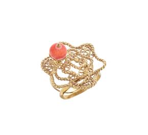 Coral Filigree Ring