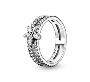 Sparkling Snowflake Double Ring