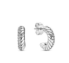Creoles Pavé with Snake Chain Pattern