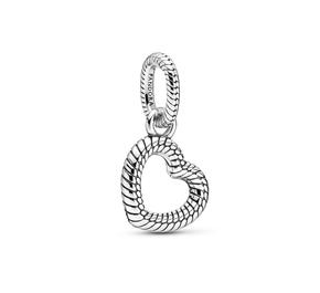 Pendente Snake Chain Pattern Open Heart