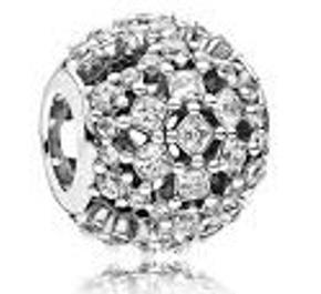 Snowflake silver charm with clear cubic zirconia