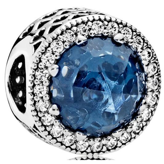 Pandora Conta Azul Escuro Brilhante - vista frontal 791725NMB