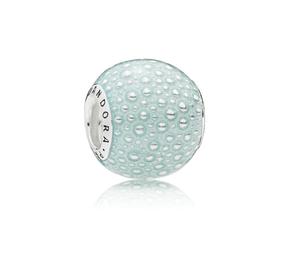 Silver charm with blue enamel