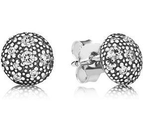 Silver stud earrings with cubic zirconia