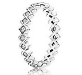 Square eternity silver ring with cubic zirconia