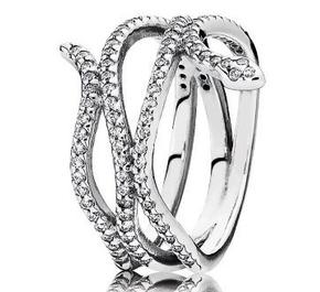 Snake silver ring with cubic zirconia